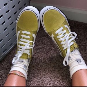Lime Yellow Green Old School Vans.